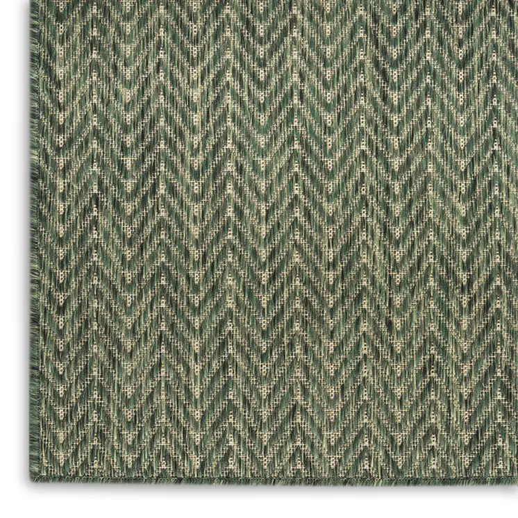 5' X 7' Green Geometric Indoor Outdoor Area Rug