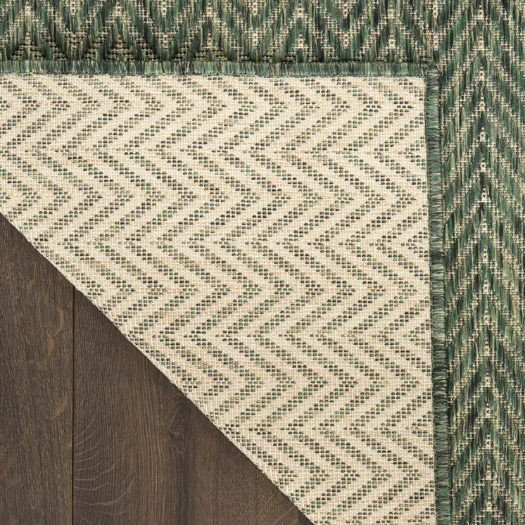 5' X 7' Green Geometric Indoor Outdoor Area Rug