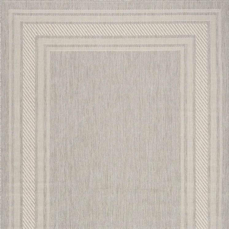6' X 9' Gray Geometric Indoor Outdoor Area Rug