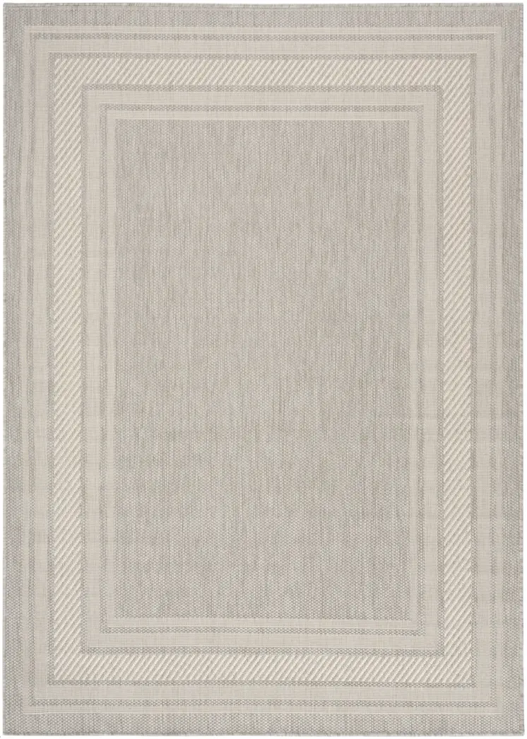 6' X 9' Gray Geometric Indoor Outdoor Area Rug