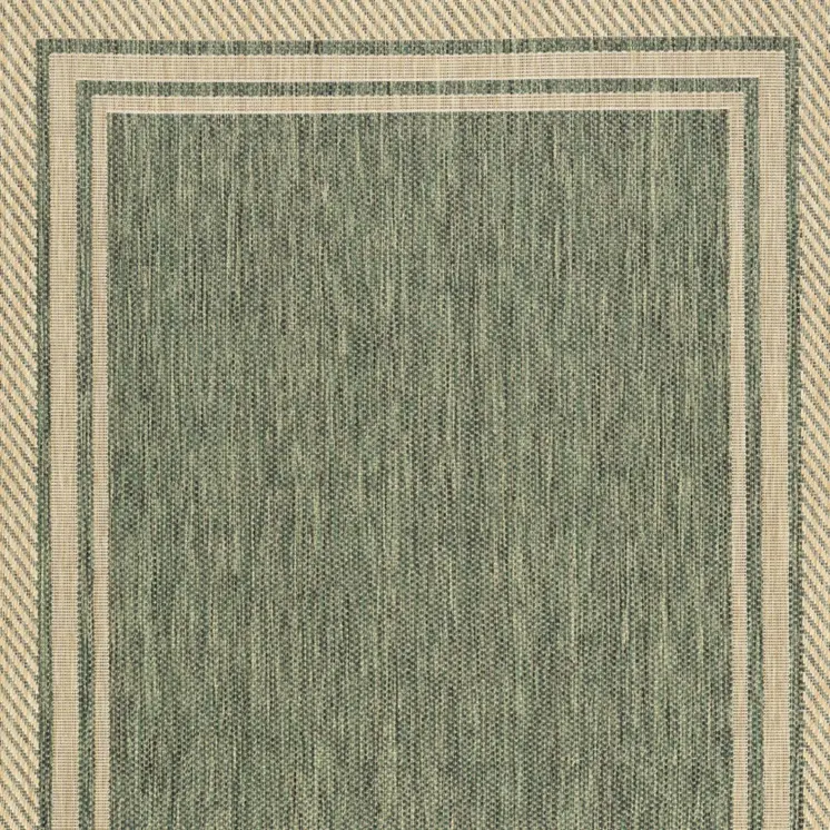 6' X 9' Green Geometric Indoor Outdoor Area Rug