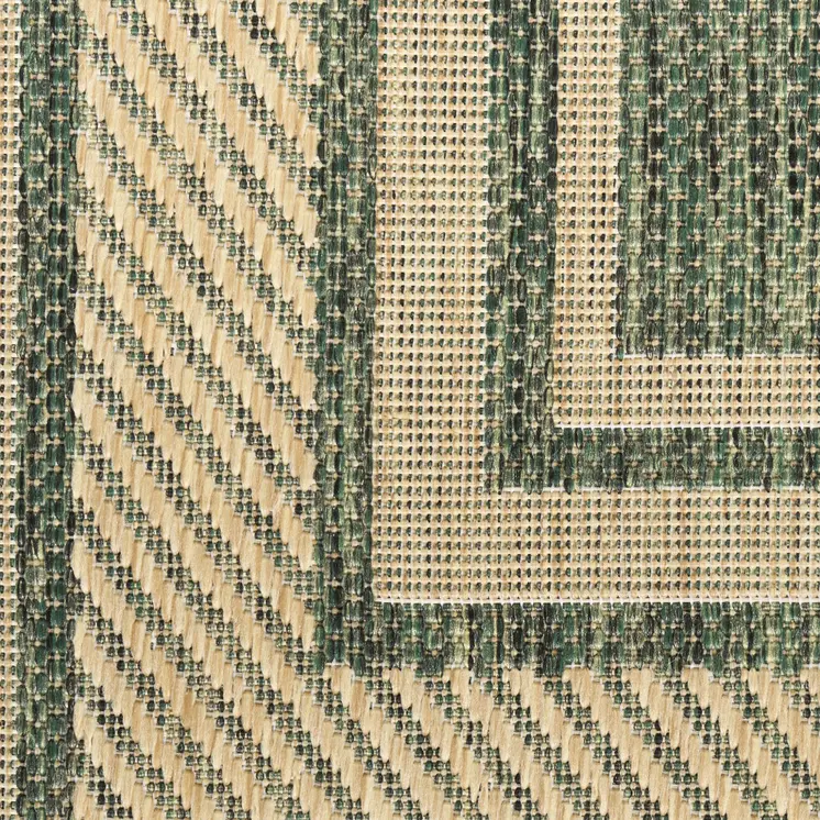 6' X 9' Green Geometric Indoor Outdoor Area Rug