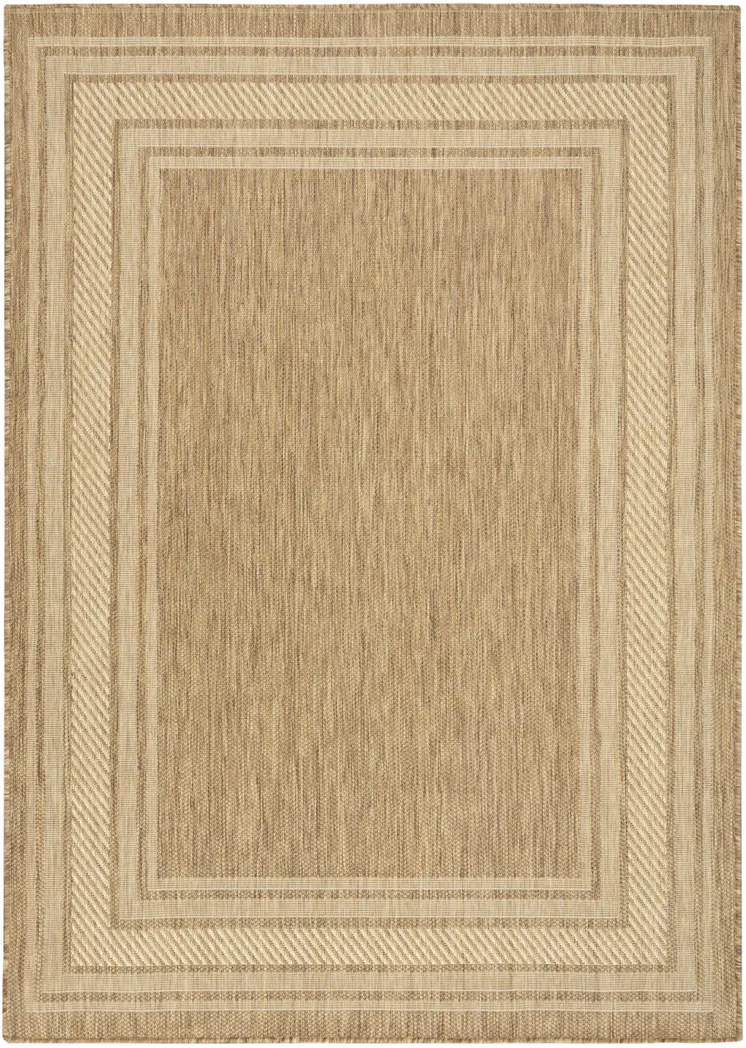 6' X 9' Natural Geometric Indoor Outdoor Area Rug