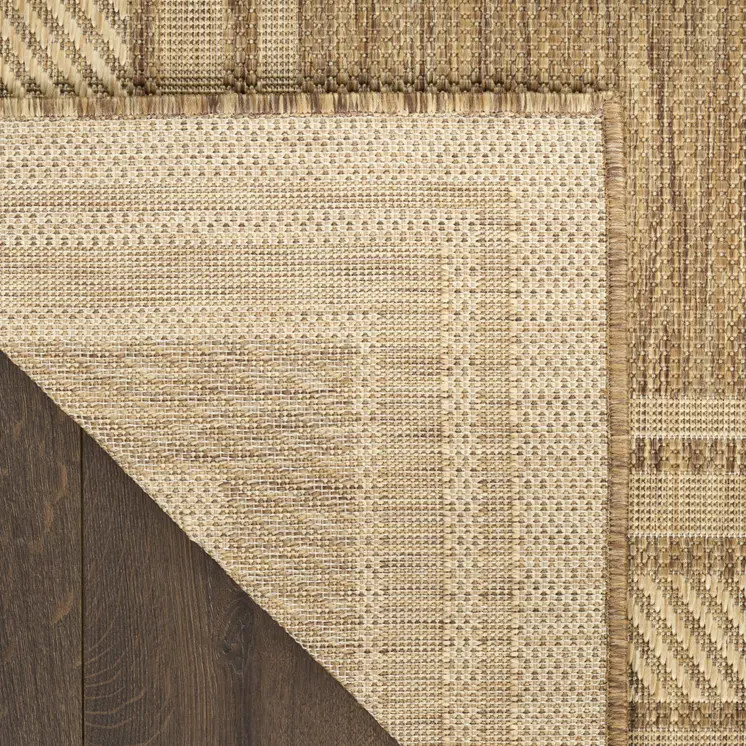 6' X 9' Natural Geometric Indoor Outdoor Area Rug
