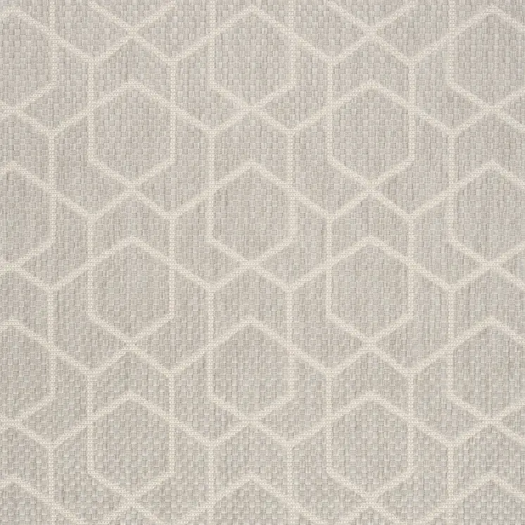 6' X 9' Gray And Ivory Geometric Indoor Outdoor Area Rug