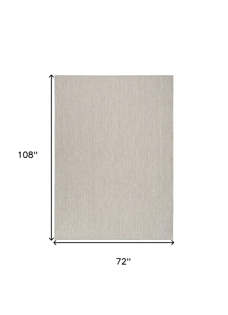 6' X 9' Gray Geometric Indoor Outdoor Area Rug