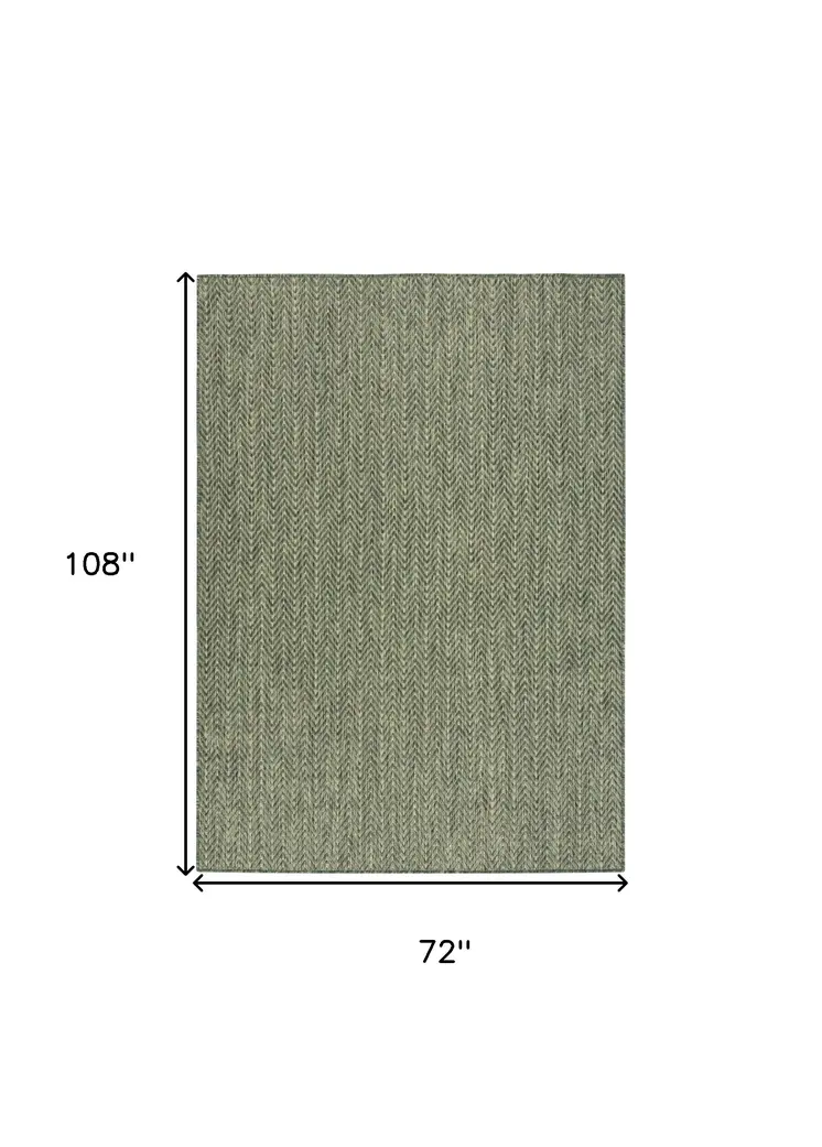 6' X 9' Green Geometric Indoor Outdoor Area Rug