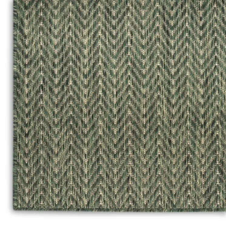 6' X 9' Green Geometric Indoor Outdoor Area Rug
