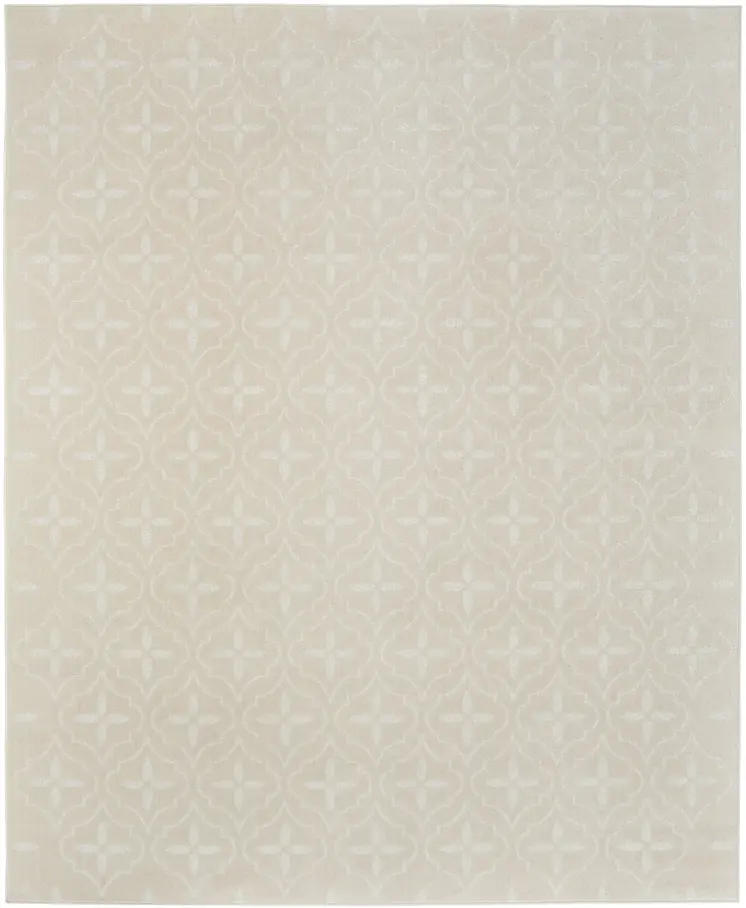 6' X 9' Ivory And Beige Geometric Indoor Outdoor Area Rug