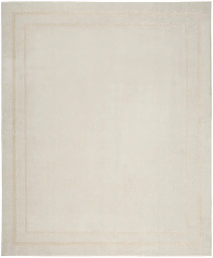 6' X 9' Ivory And Gold Indoor Outdoor Area Rug