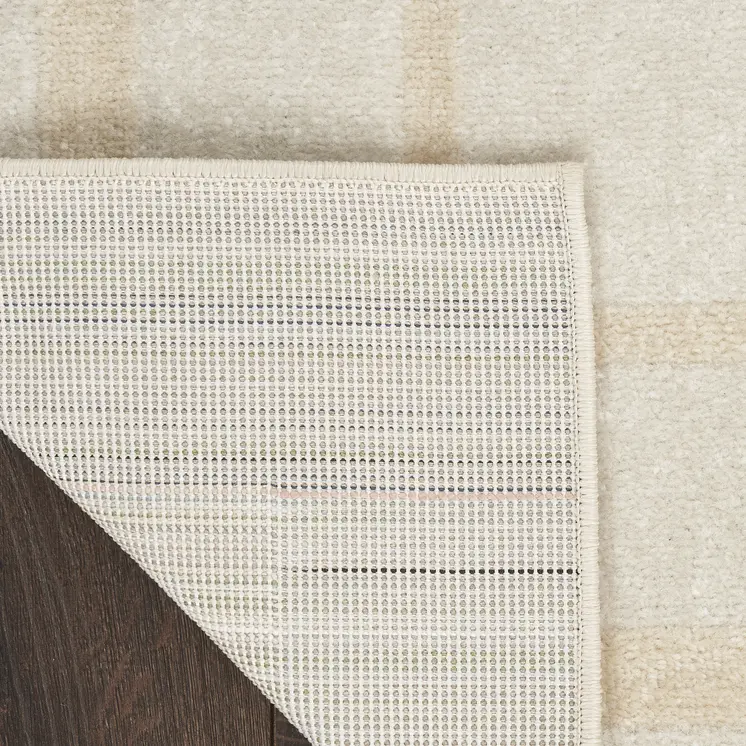 6' X 9' Ivory And Gold Indoor Outdoor Area Rug