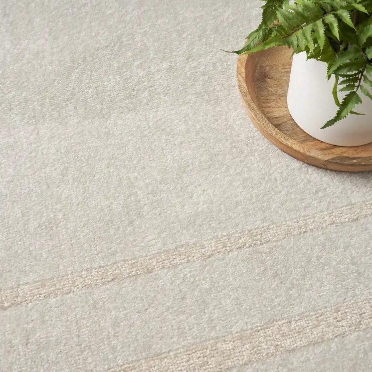6' X 9' Ivory And Gold Indoor Outdoor Area Rug
