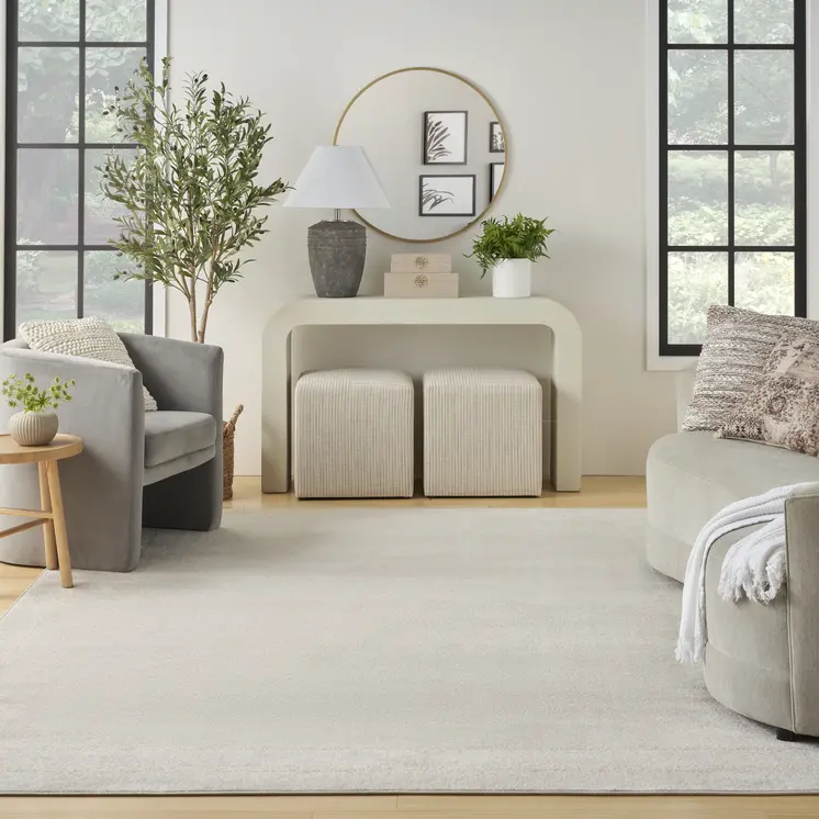 6' X 9' Ivory And Gold Indoor Outdoor Area Rug