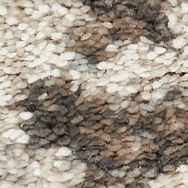 7' Gray Abstract Power Loom Runner Rug