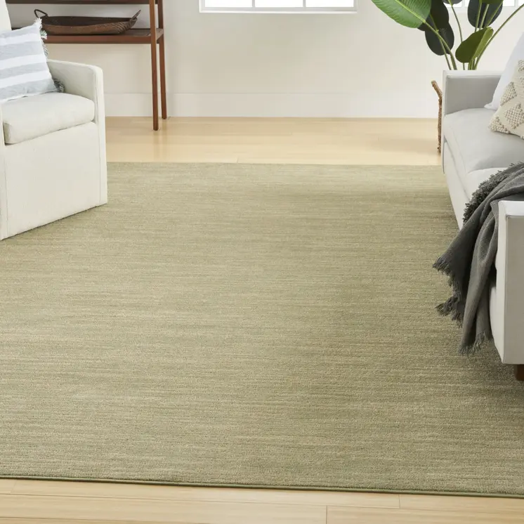 7' X 10' Green And Gold Abstract Indoor Outdoor Area Rug