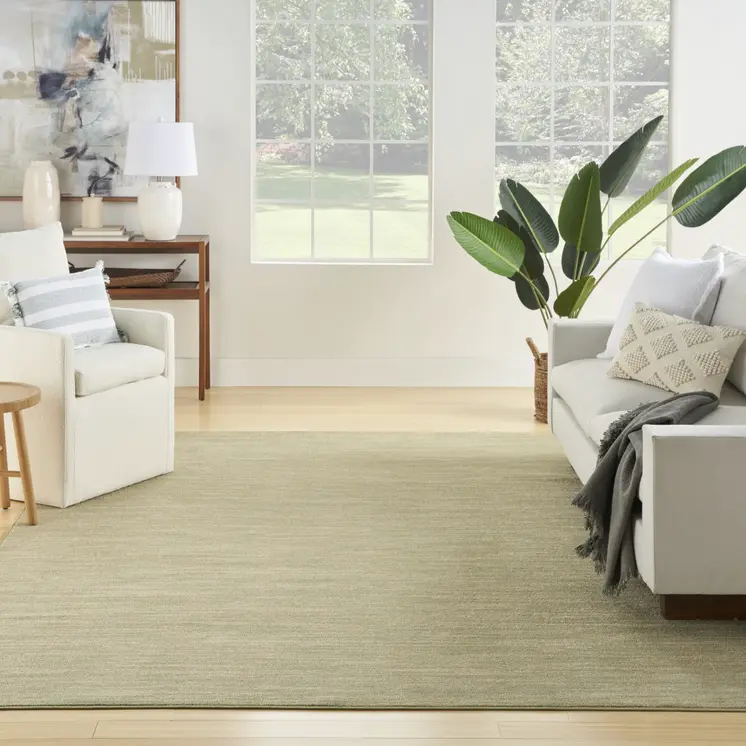 7' X 10' Green And Gold Abstract Indoor Outdoor Area Rug