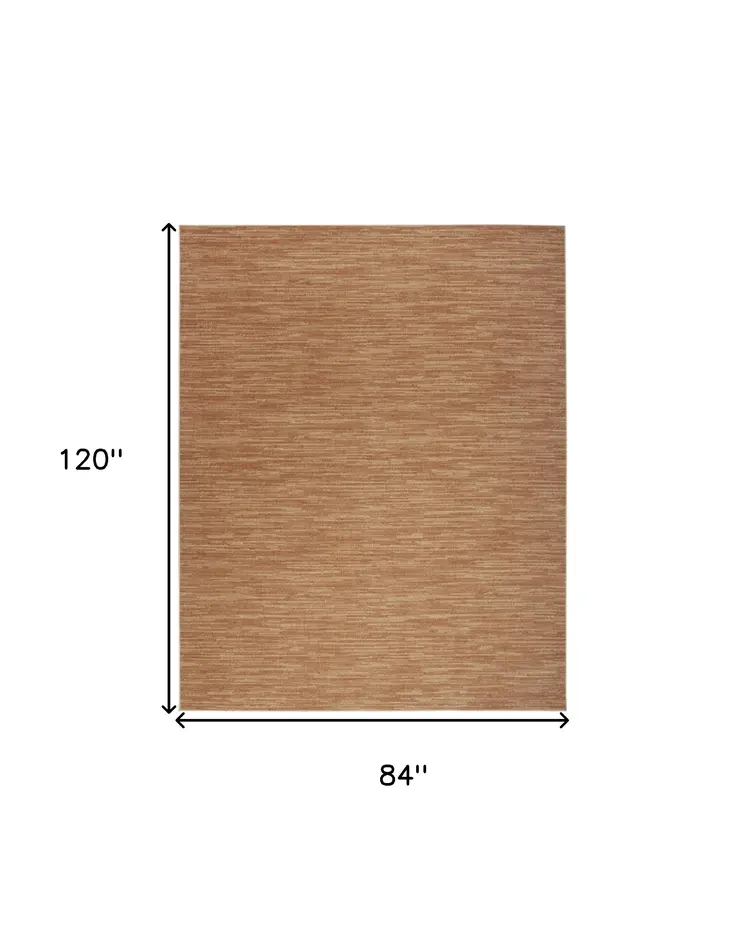 7' X 10' Rust Abstract Indoor Outdoor Area Rug