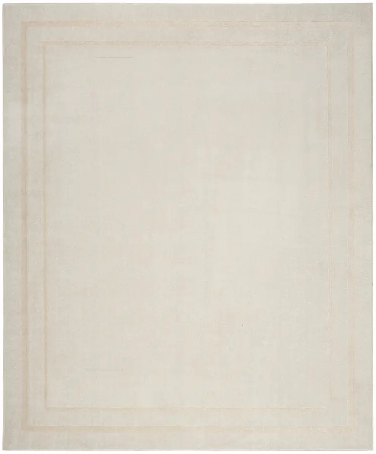 7' X 10' Ivory And Gold Indoor Outdoor Area Rug
