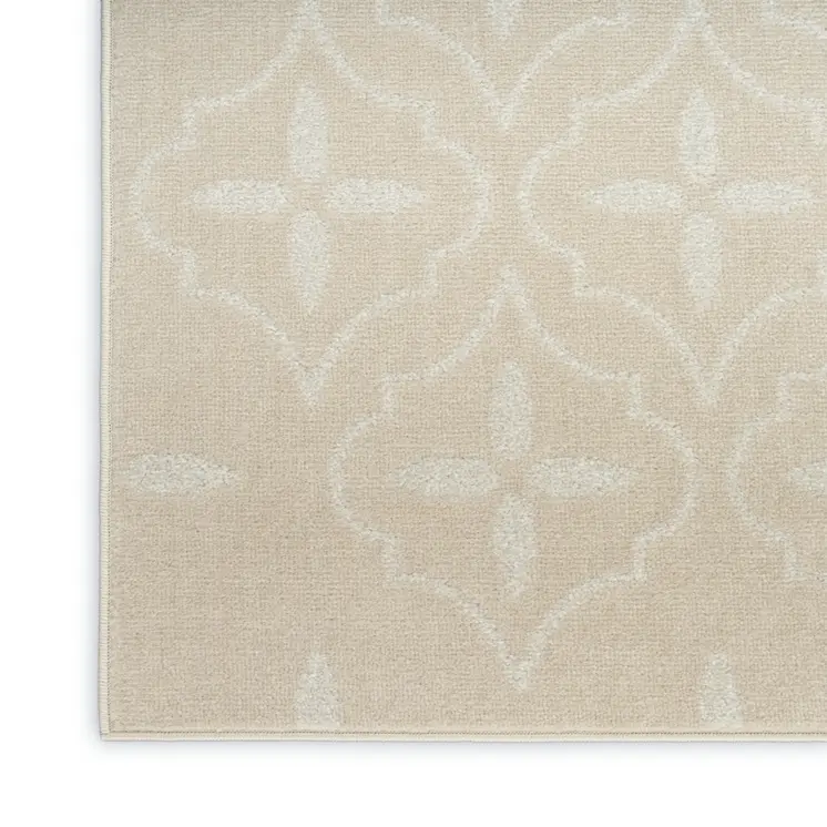 8' X 10' Beige And Ivory Geometric Indoor Outdoor Area Rug