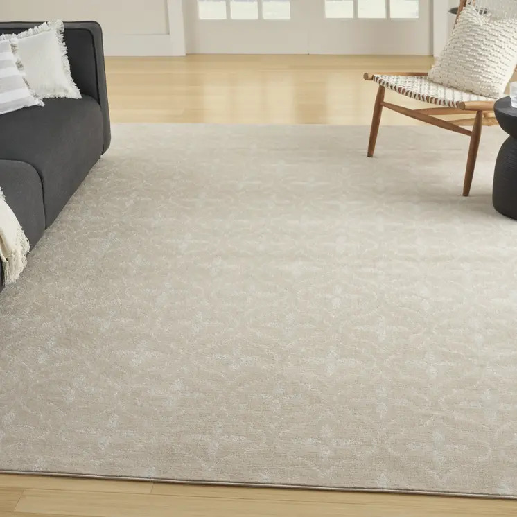 8' X 10' Beige And Ivory Geometric Indoor Outdoor Area Rug