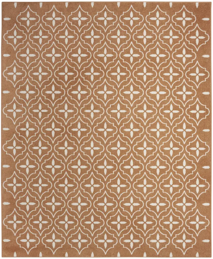 8' X 10' Copper Geometric Indoor Outdoor Area Rug