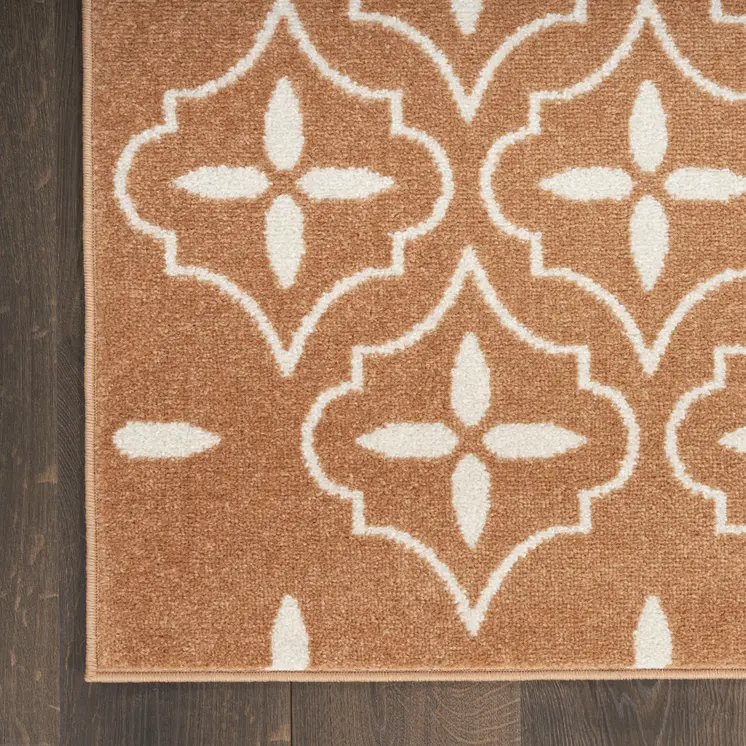 8' X 10' Copper Geometric Indoor Outdoor Area Rug