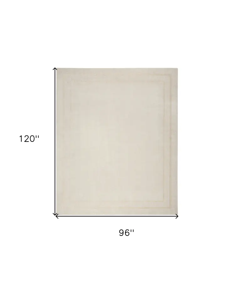 8' X 10' Ivory And Gold Indoor Outdoor Area Rug