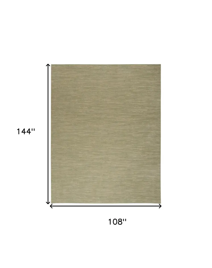 9' X 12' Green And Gold Abstract Indoor Outdoor Area Rug