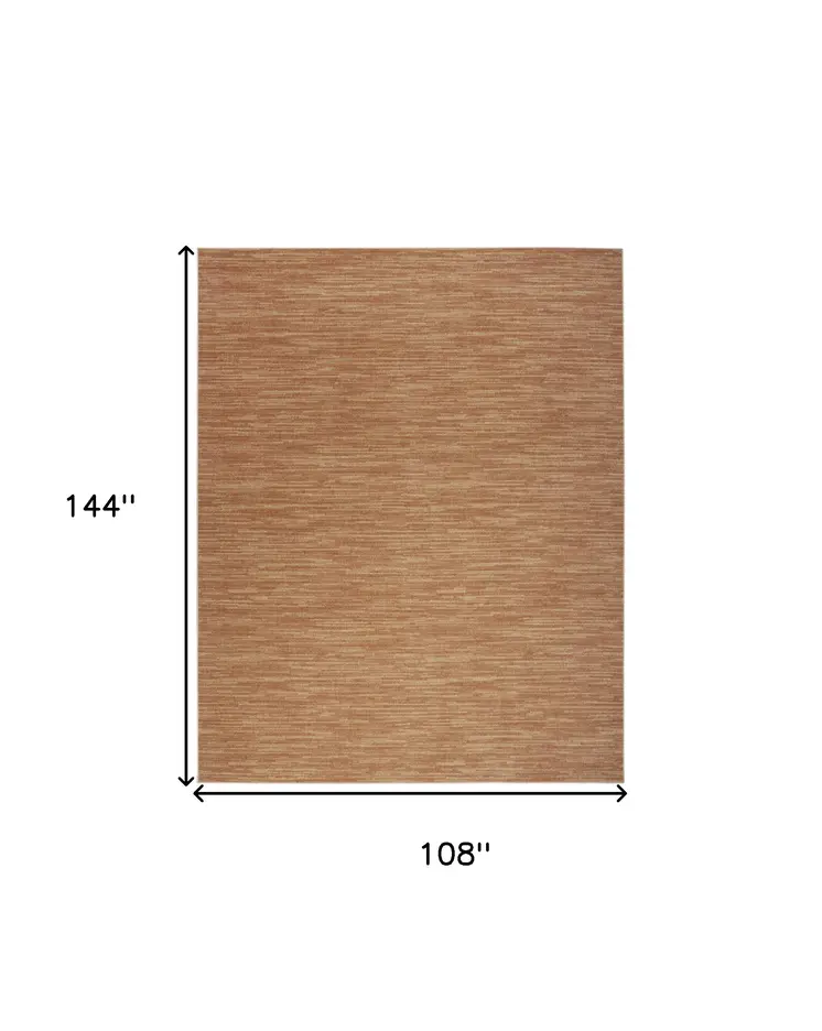 9' X 12' Rust Abstract Indoor Outdoor Area Rug