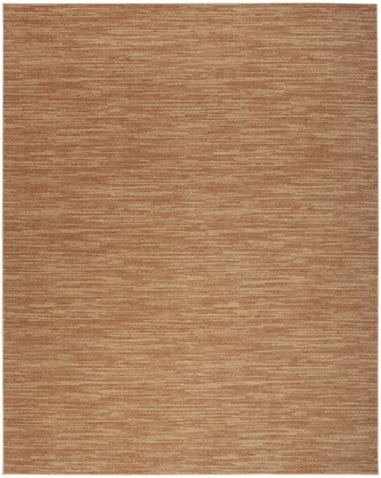 9' X 12' Rust Abstract Indoor Outdoor Area Rug