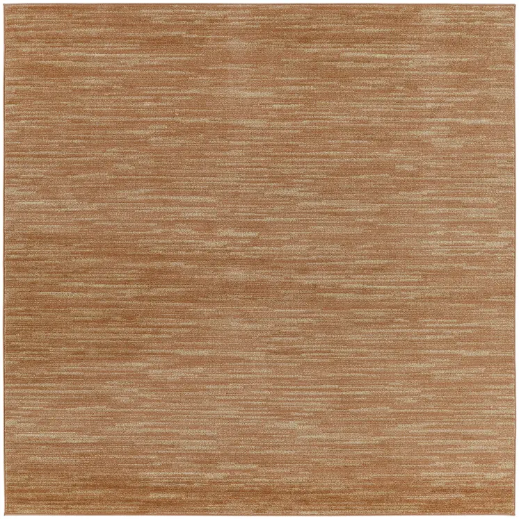 9' Rust Square Abstract Indoor Outdoor Area Rug