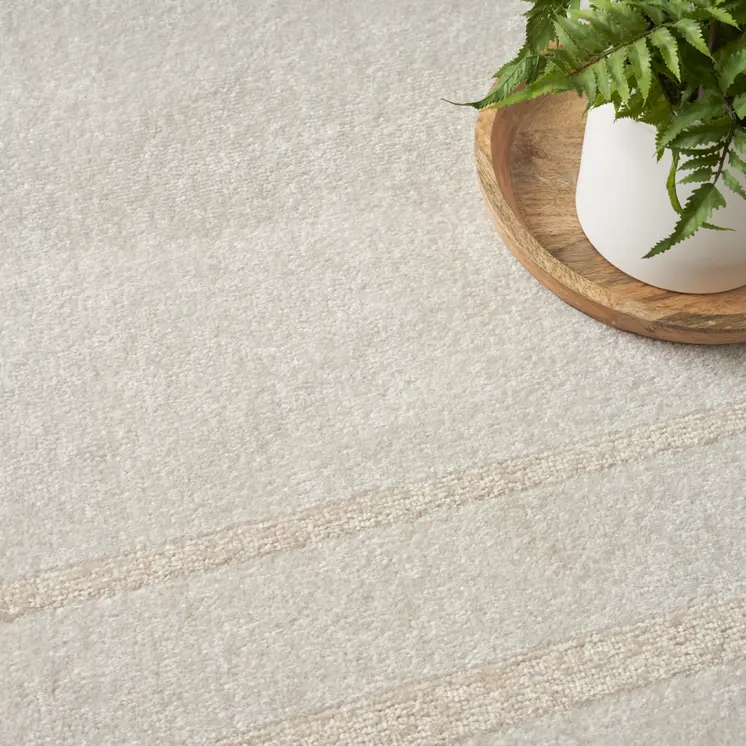 9' X 12' Ivory And Gold Indoor Outdoor Area Rug