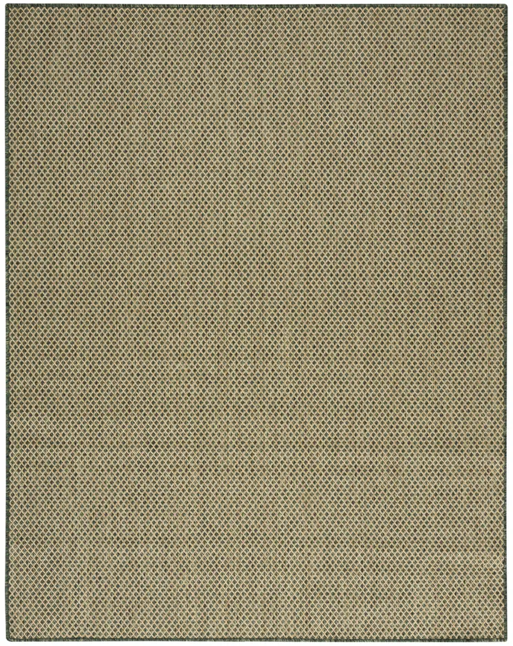 9' X 12' Green Geometric Indoor Outdoor Area Rug