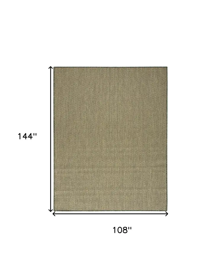 9' X 12' Green Geometric Indoor Outdoor Area Rug