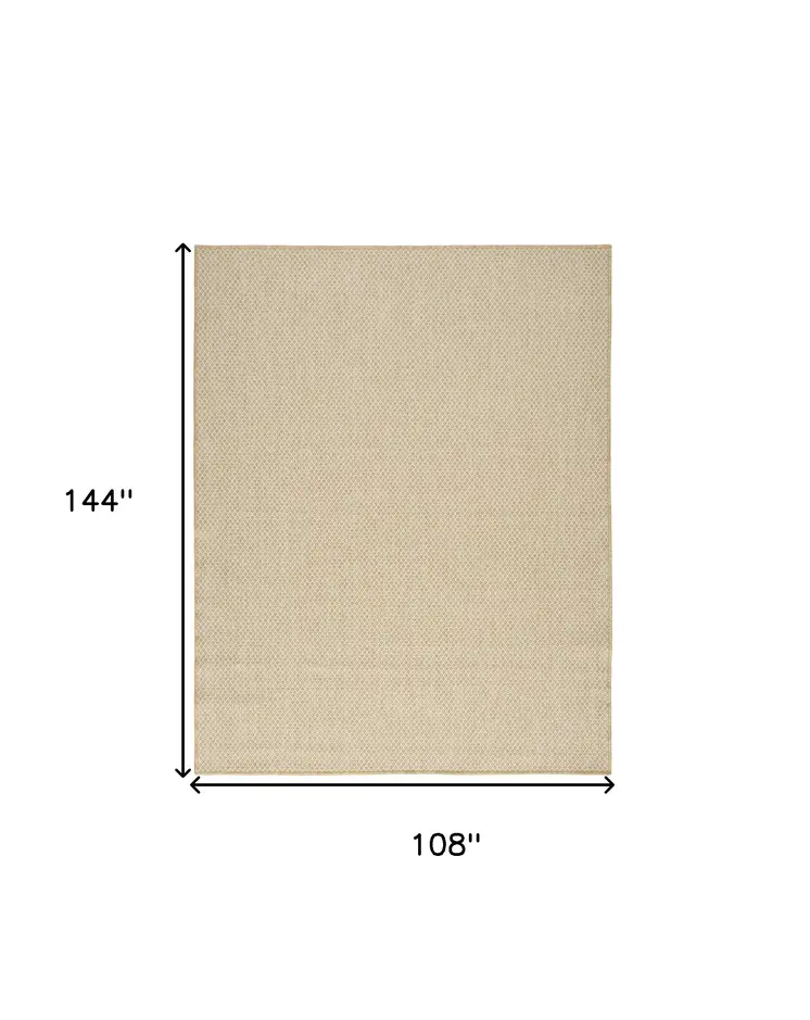 9' X 12' Natural Geometric Indoor Outdoor Area Rug