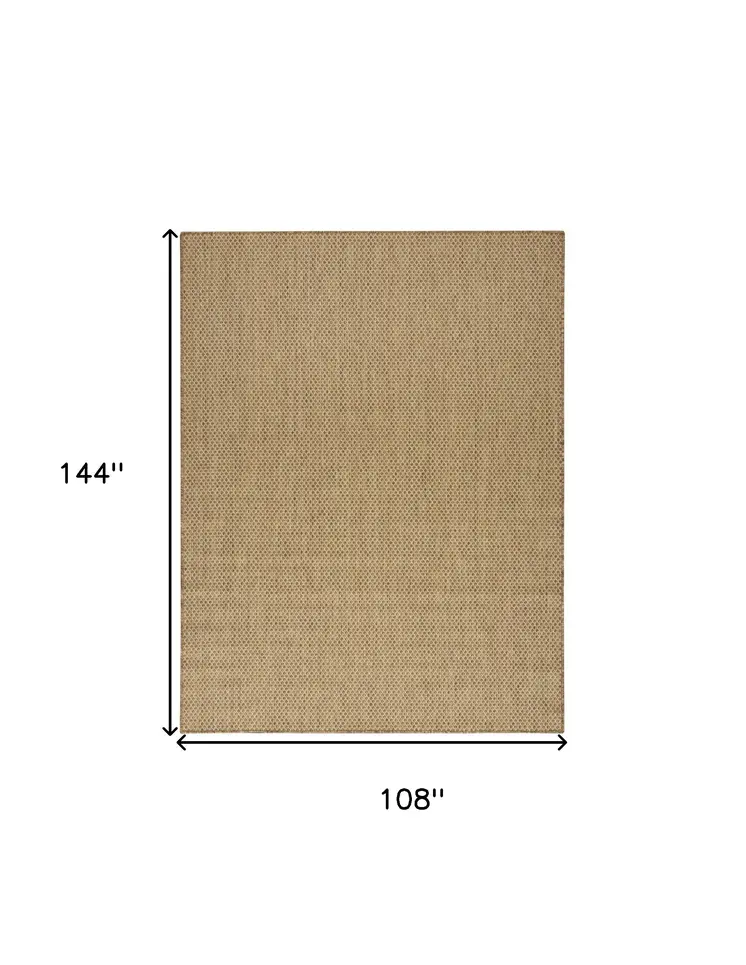 9' X 12' Tan Geometric Indoor Outdoor Area Rug