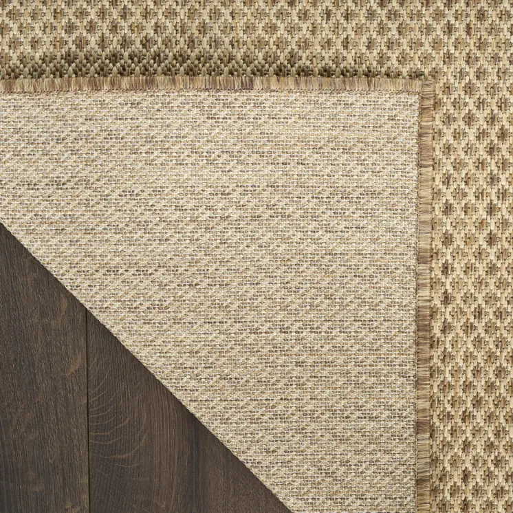 9' X 12' Tan Geometric Indoor Outdoor Area Rug