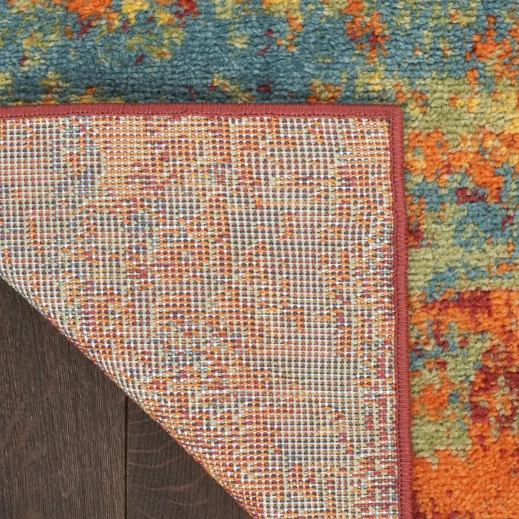 10' X 14' Flame Abstract Indoor Outdoor Area Rug