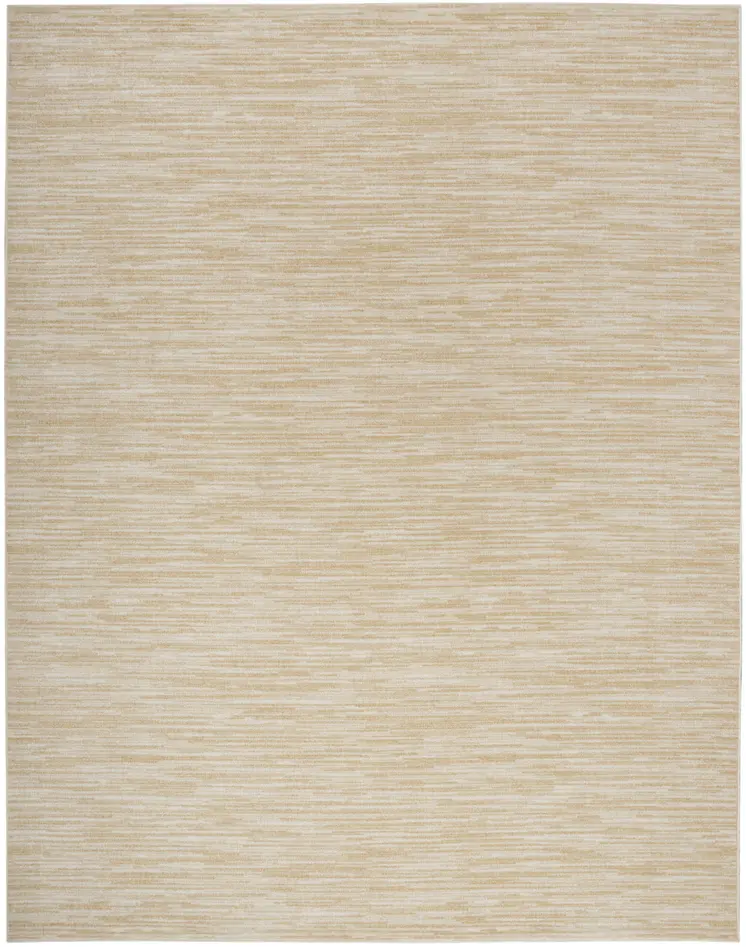 10' X 14' Ivory And Gold Abstract Indoor Outdoor Area Rug