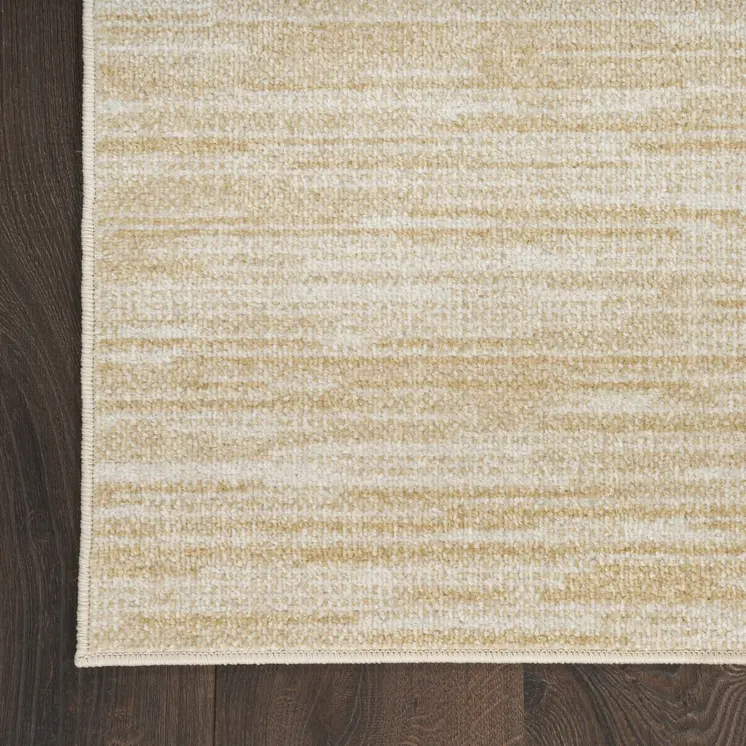 10' X 14' Ivory And Gold Abstract Indoor Outdoor Area Rug