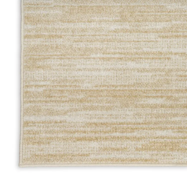 10' X 14' Ivory And Gold Abstract Indoor Outdoor Area Rug