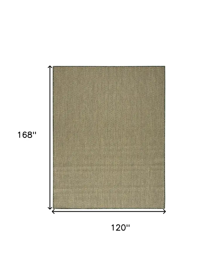 10' X 14' Green Geometric Indoor Outdoor Area Rug