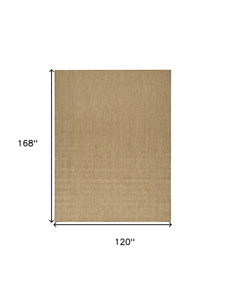 10' X 14' Tan Geometric Indoor Outdoor Area Rug