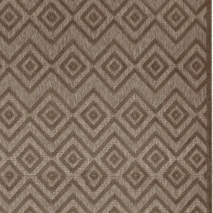 10' X 14' Brown Geometric Indoor Outdoor Area Rug