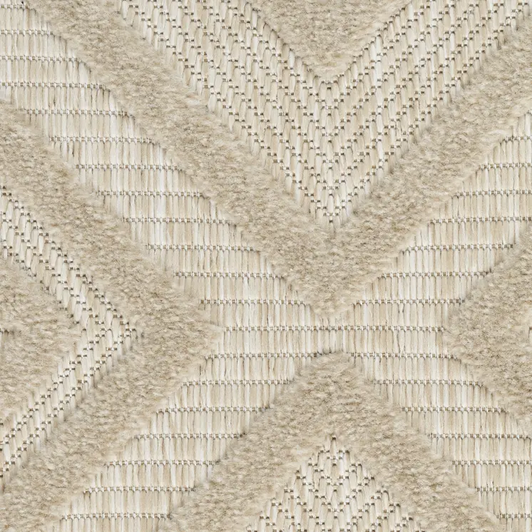 10' X 14' Cream Geometric Indoor Outdoor Area Rug
