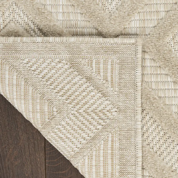 10' X 14' Cream Geometric Indoor Outdoor Area Rug