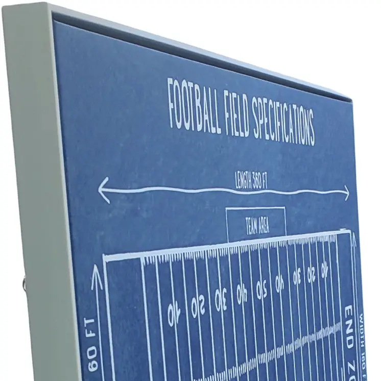 Blue Football Field White Floater Frame Print Wall Art