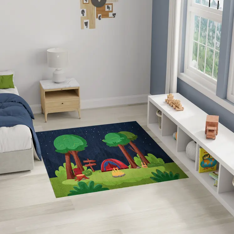 4' X 5' Navy Blue Indoor Outdoor Area Rug