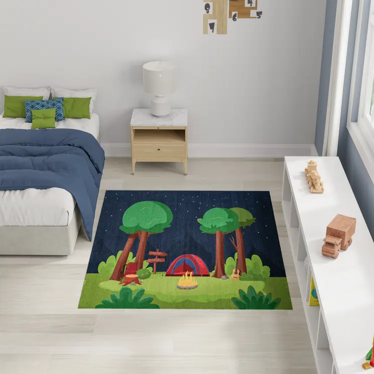 4' X 5' Navy Blue Indoor Outdoor Area Rug