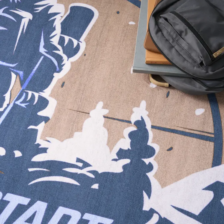 4' X 5' Blue Indoor Outdoor Area Rug